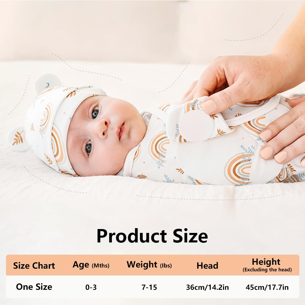 SNOWIE SOFT Swaddle for Newborn Baby with 2 Way Zipper and Arms Up Design | 70cm Pure Cotton