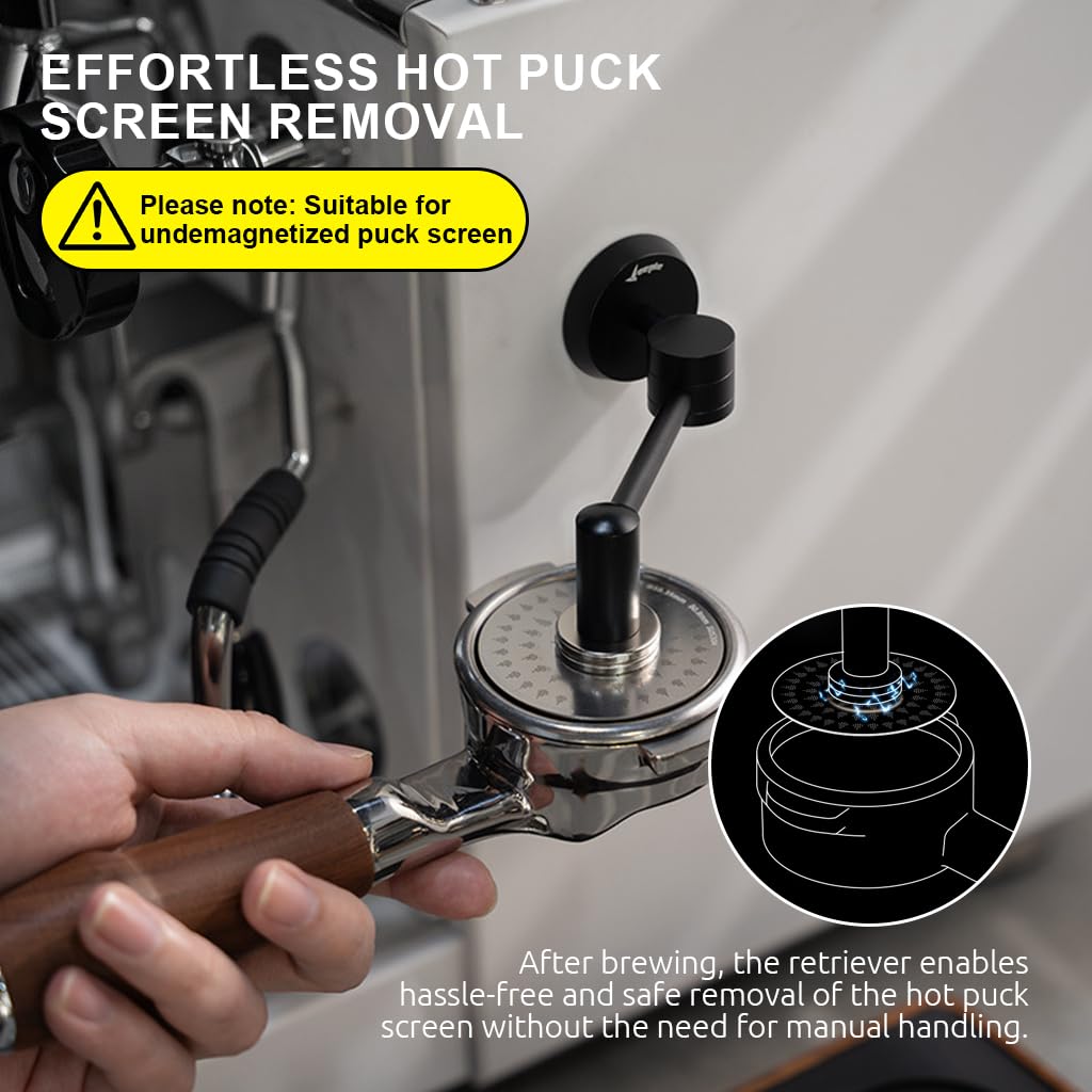Supvox Puck Screen Magnetic Retriever for Espresso Machines with Swiveling Arm and Metal Holder | Safe Hot Screen Removal