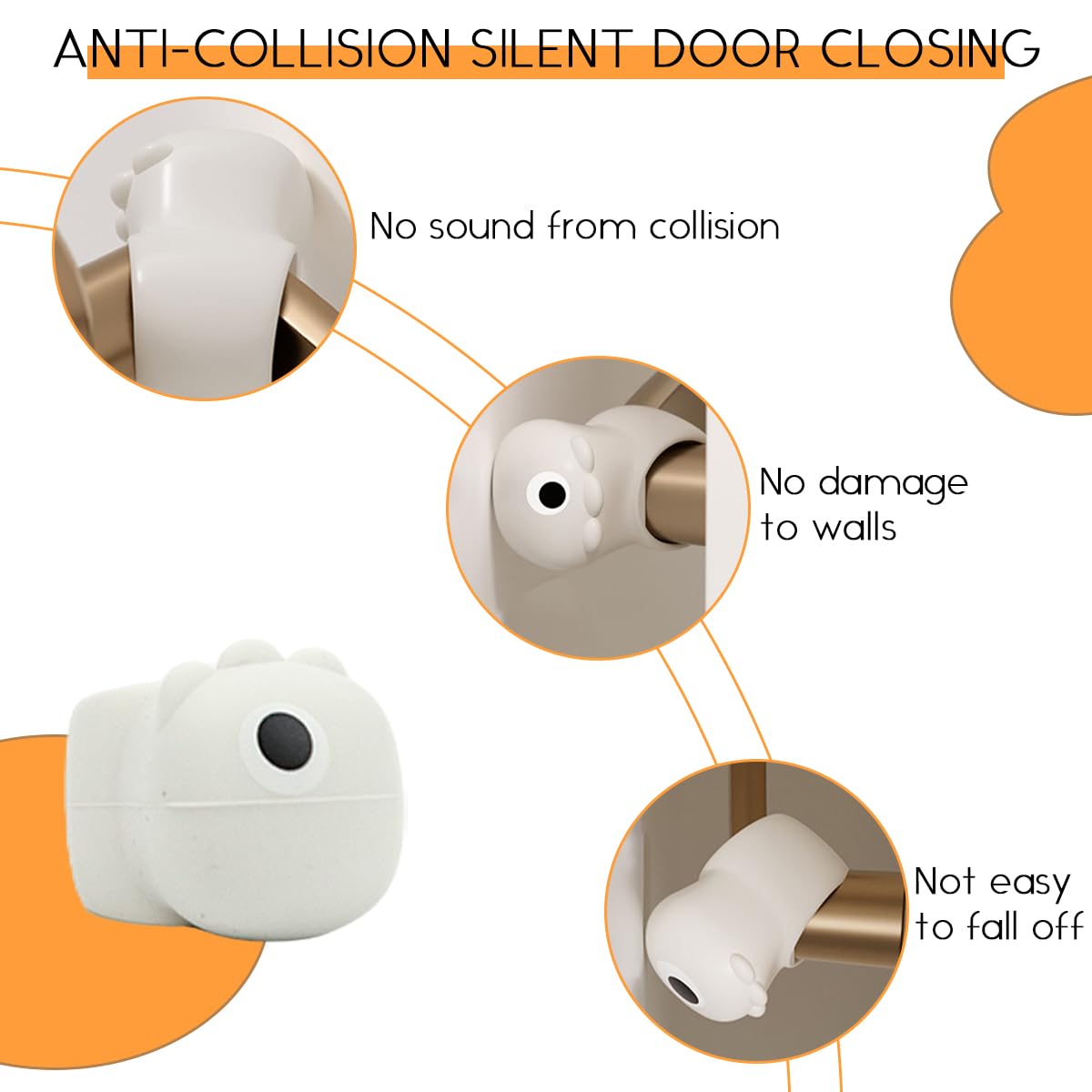SNOWIE SOFT Silicone Lever Handle Knob Cover Set of 9PCS for Childproof Doors | Finger Pinch and Cushion Guard