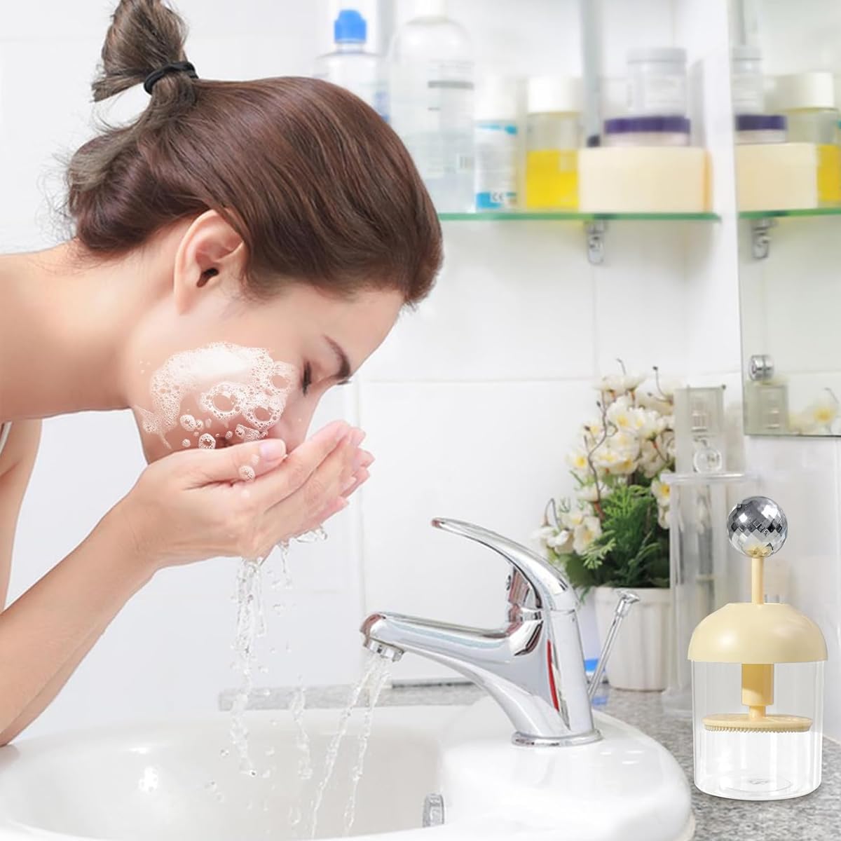 MAYCREATE Face Wash Foams Maker for Gentle Facial Cleansing with Rich Bubble Creation