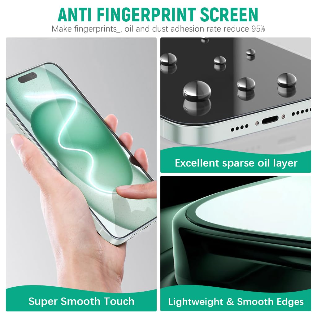 ZEITEL Screen Protector for iPhone 16 with 9H Tempered Glass and 2 Step Auto Alignment | HD Anti Glare Touch Sensitive Design