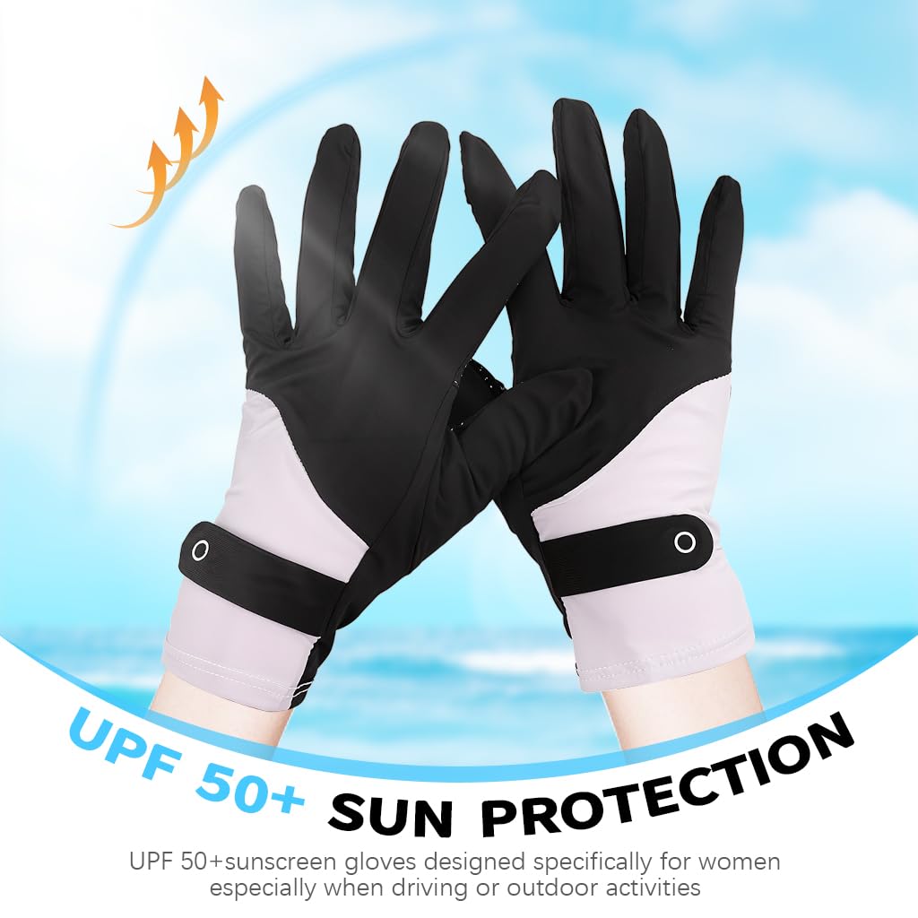 SANNIDHI Silicone Gloves for Women with UPF 50+ Sun Protection and Anti Slip Palm | Ice Silk Breathable Design for Cycling Driving and Gardening