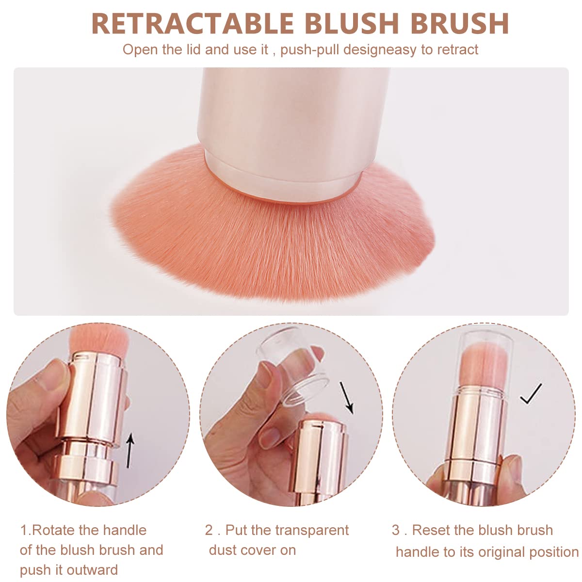 MAYCREATE 5 in 1 Makeup Brush Set for Travel with Dual Head Design and 13.4×2.7cm Case