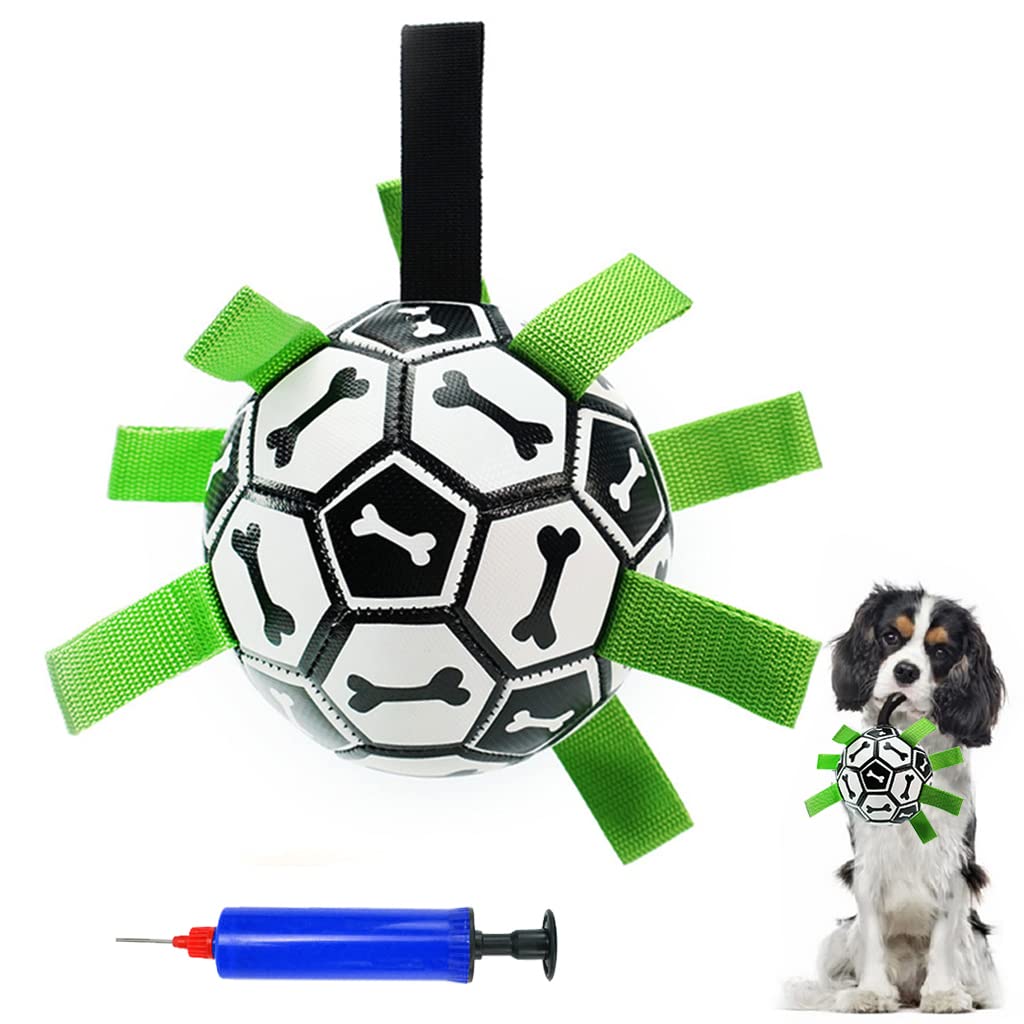 ELEPHANTBOAT Dog Football Toy for Outdoor Throwing and Catch Game 7 in TPU Ball | Includes Air Pump