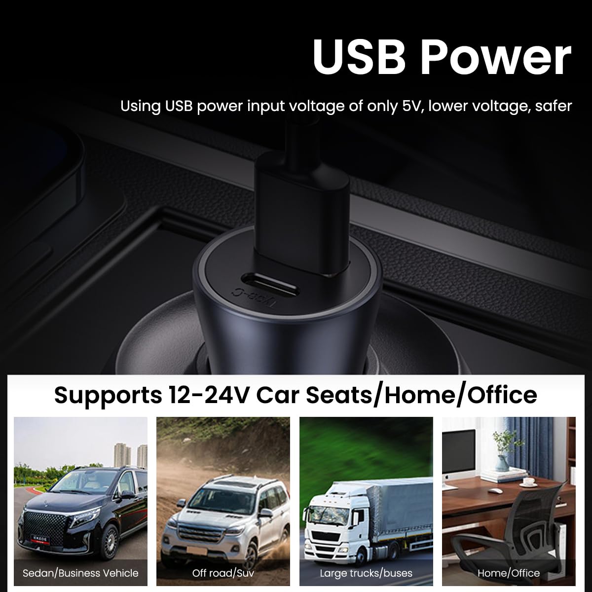 STHIRA USB Cooling Fan Car Seat Cover with 10 Integrated Fans and Back Support | 3 Speed Quiet Ventilated Cushion for Car