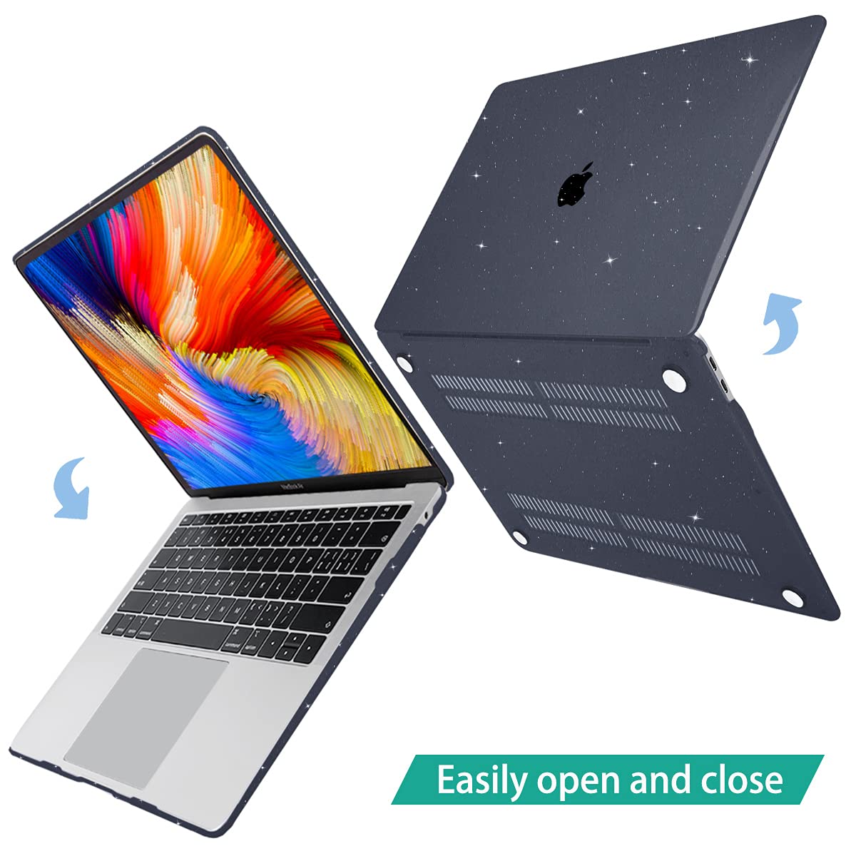 ZORBES Laptop Cover for MacBook Air 13.3 Inch featuring 2 Piece Snap On Shell with Keyboard Case | Clear Black Hard Case and Screen Protector
