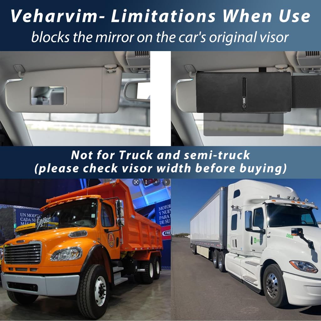 STHIRA Polarized Sun Visor Extension for Cars with Retractable UV400 Film and Adjustable Straps