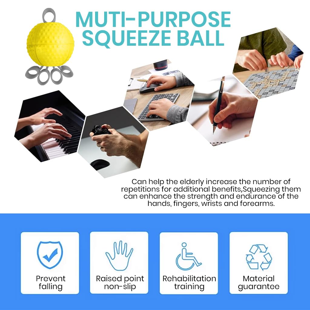 Proberos Hand Gripper Ball for Grip and Finger Exercise with 20lb Resistance | Platinum Silicone