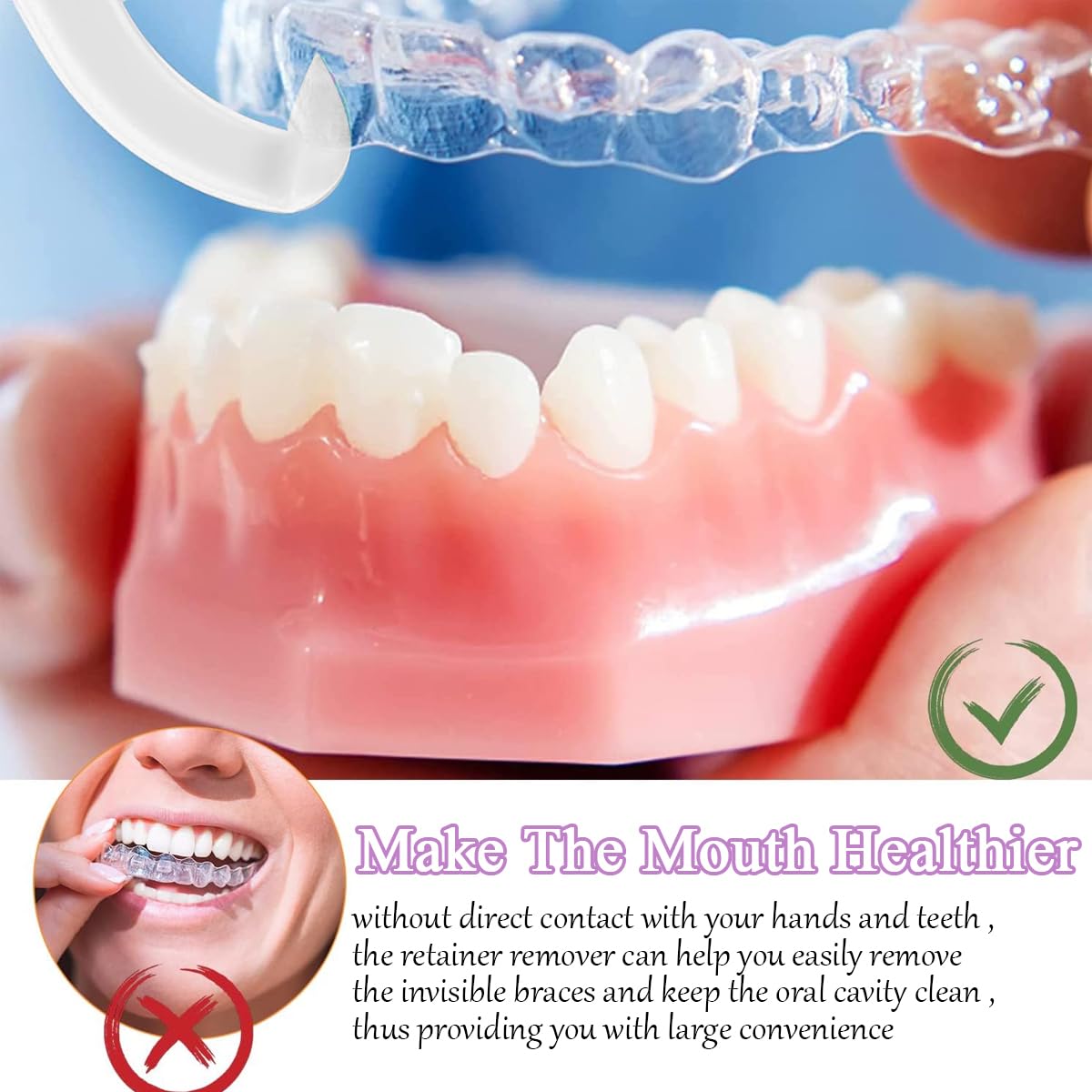 HANNEA Aligner Remover Tool and Chewies for Invisalign with Hygienic Handle | 4 Colors