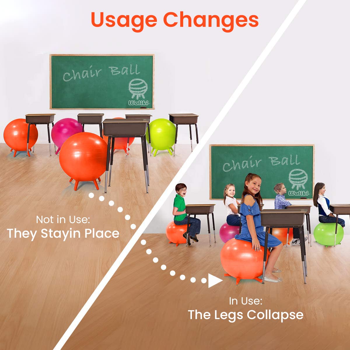 Proberos Yoga Ball for Core Training with Support Feet Grip | 20.4 in Thick PVC Fitness Ball