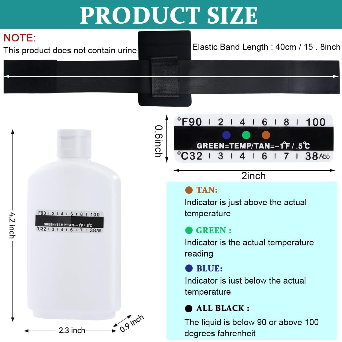 HANNEA Urine Test Complete Kit for Home and Travel with 10 Strips and Leg Strap | 2.5×1.1×4.5 in Plastic Bottles