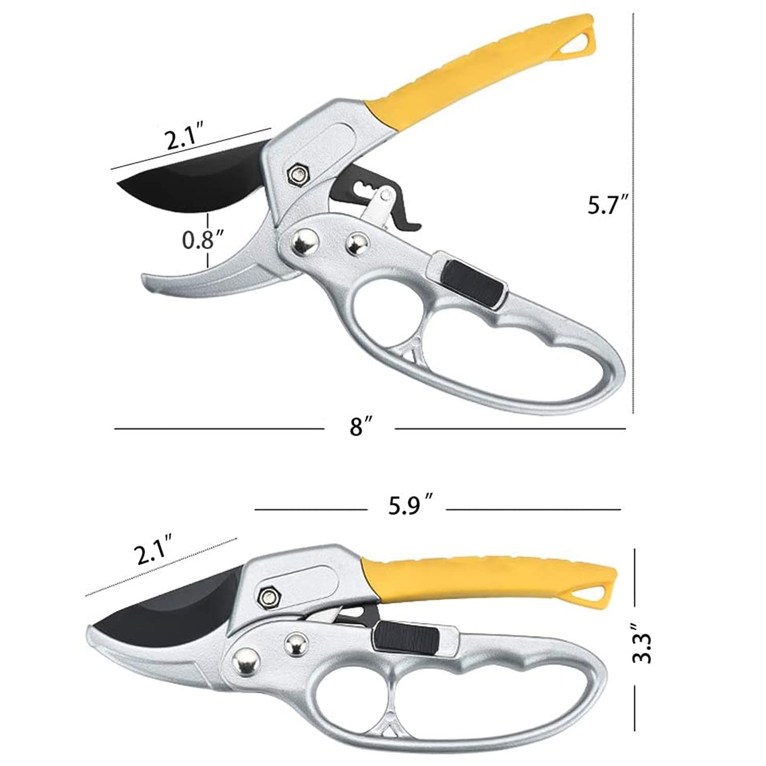 HASTHIP® Gardening Scissor Stainless Steel Garden Snip with Safety Lock Garden Shears Sharp Cutter Pruners Scissor for Lawn, Garden & Potted Plants (A)