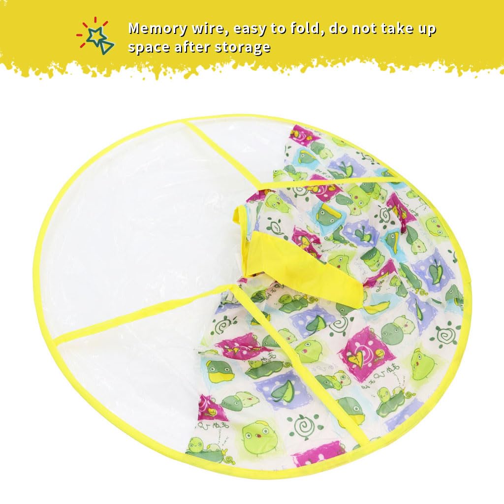SNOWIE SOFT Hair Cutting Cape for Kids with Clear Front Window and 60cm Diameter | Foldable Waterproof PE Cape for Home or Salon Use