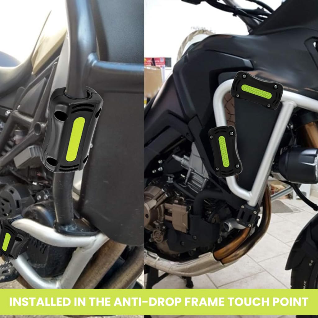 STHIRA Universal Motorcycle Bumper Protection Block with Reflective Tape for Safer Rides
