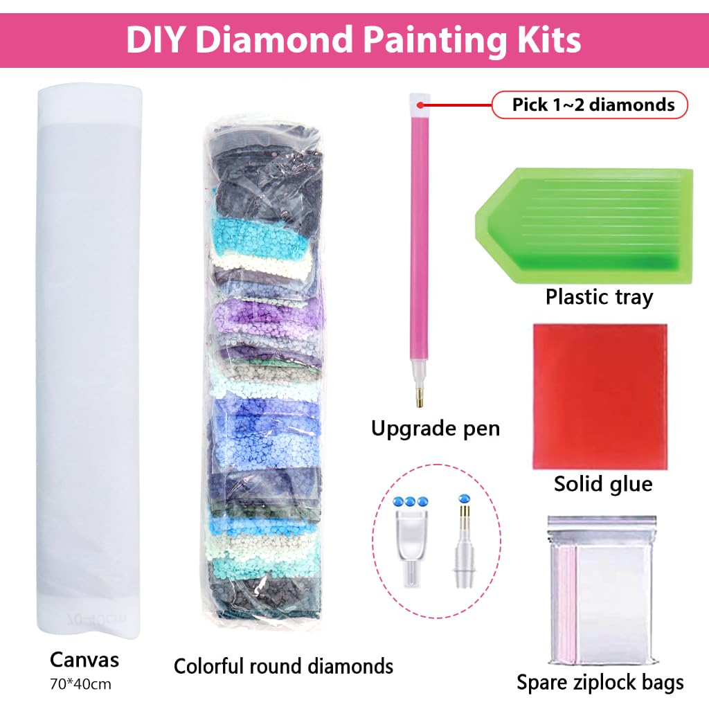 HASTHIP® 5D Diamond Painting Kit, 27.5 X 15.7inch Large Size Waterfall Diamond Painting Kits for Adults, Art Diamond Painting for Home Wall Decor