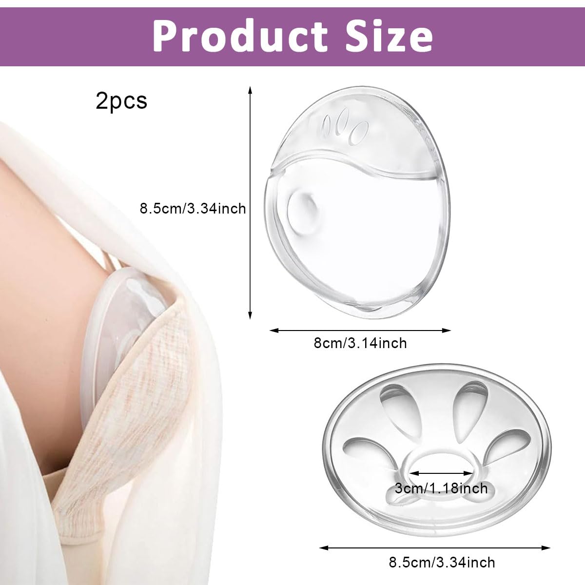 SNOWIE SOFT Reusable Nipple Caps for Breastfeeding Mothers with Leak Proof Silicone | 6PCS