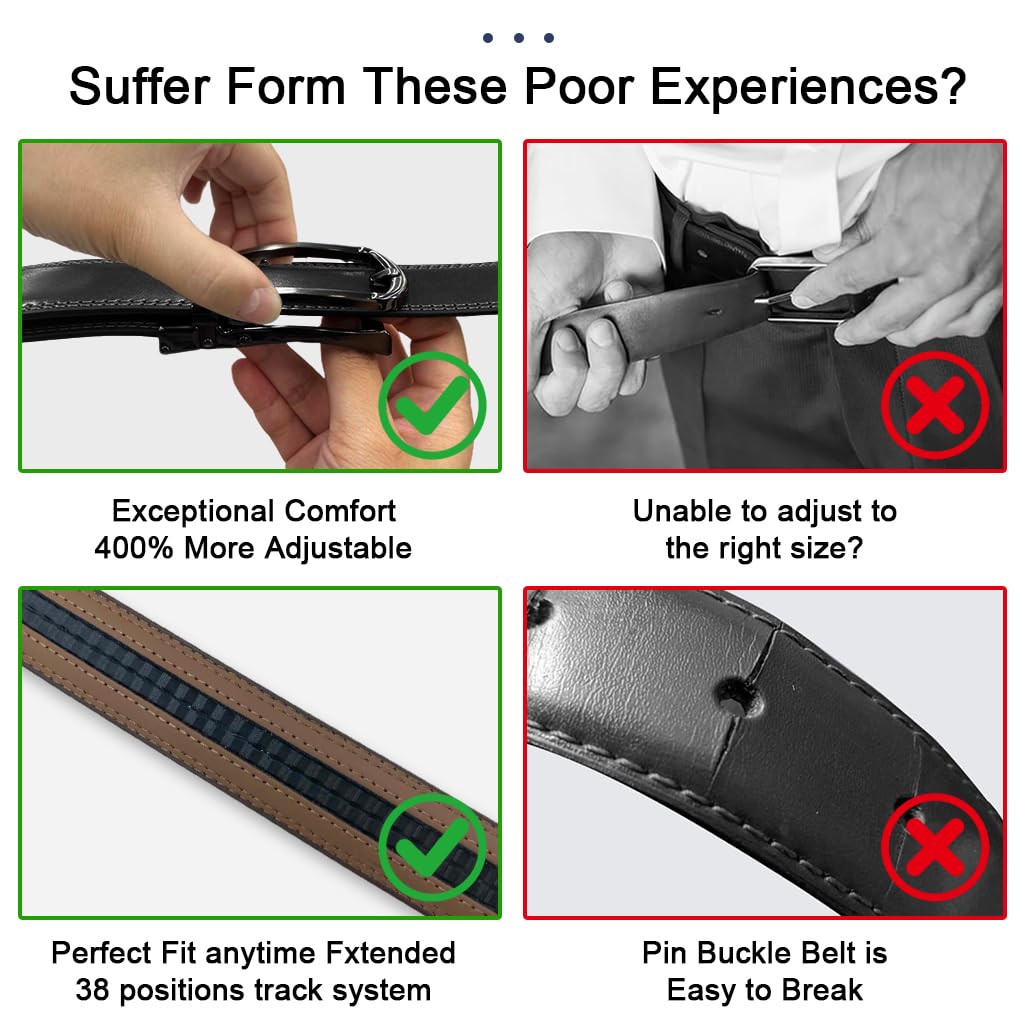 GUSTAVE Belts for Men for Formal and Casual Wear with Auto Lock Buckle 43 51in Genuine Leather | Gift Box