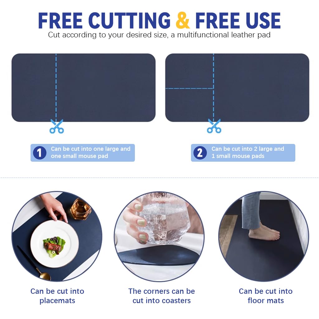 ZORBES Desk Mat for Office with Dual-Sided PU Leather Design 100x50cm | Waterproof & Non-Slip Surface