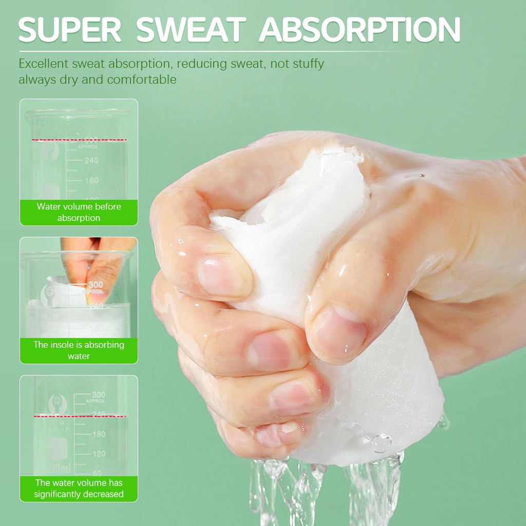 Venzina Cotton Shoe Insoles for Running and Daily Wear featuring Breathable Wood Pulp 10 Pairs 26cm | Disposable Anti Odor Inserts for Men and Women