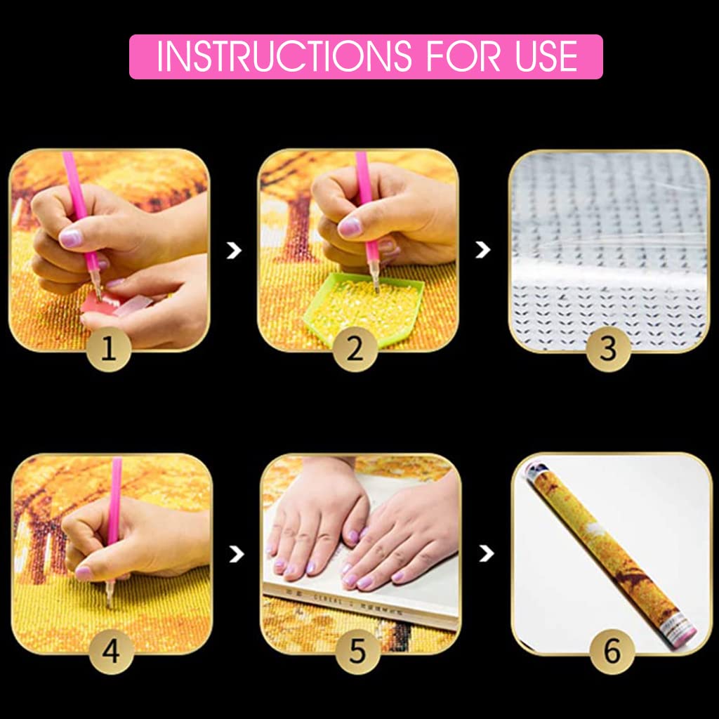 ZIBUYU Diamond Painting Kit Tool 5D Diamond Art Pen Kit with 6 Diamond Painting Pen, 2 Tweezer, 10 Glue Clays, 4 Diamond Tray, 5D Diamond Painting Tool Kits Accessories - 22 Pieces