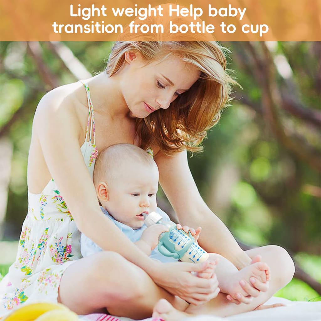 SNOWIE SOFT Baby Bottle Sleeves for Self Feeding with Dual Ear Design and Silicone Grip | 3 Pcs Fit 8 oz 250 ml Bottles