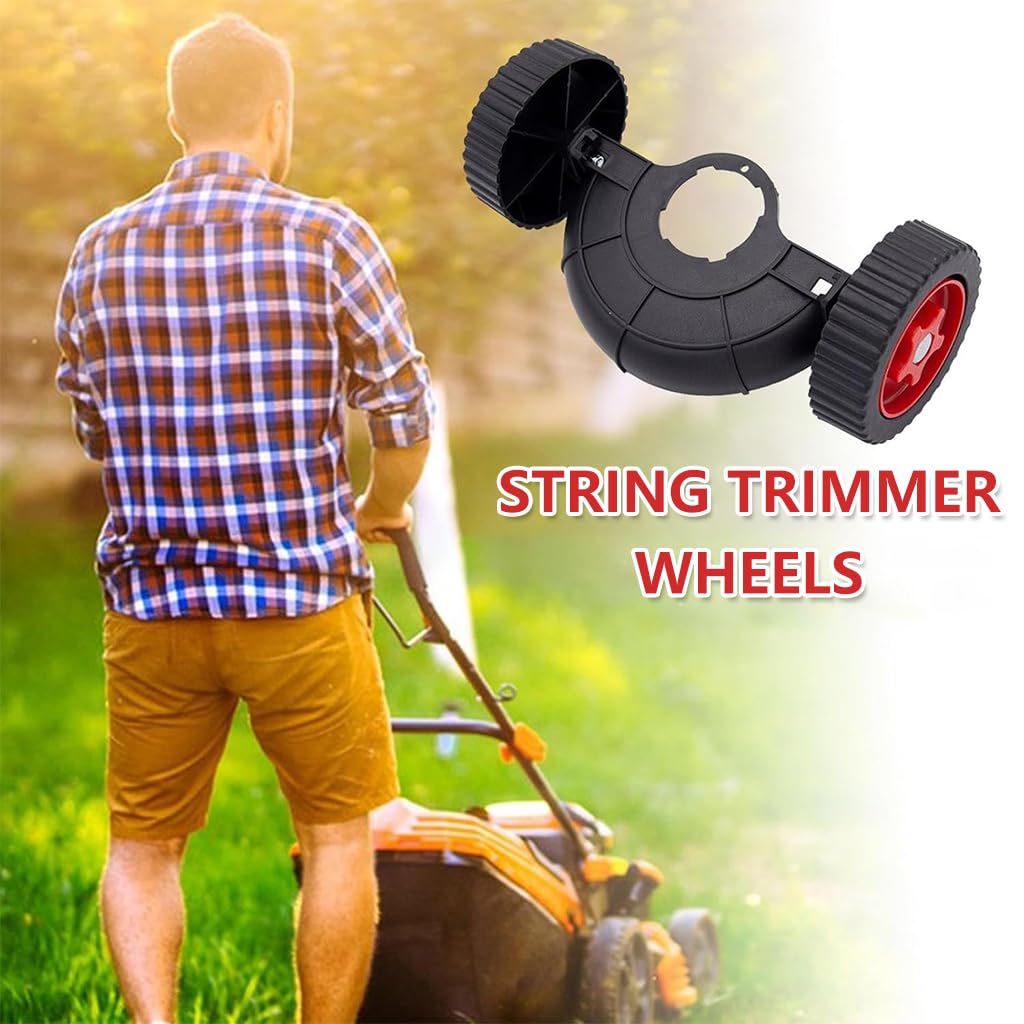HASTHIP String Trimmer Wheel Attachment for Lawn Care with Adjustable Support Wheel | Plastic Weather Resistant Design