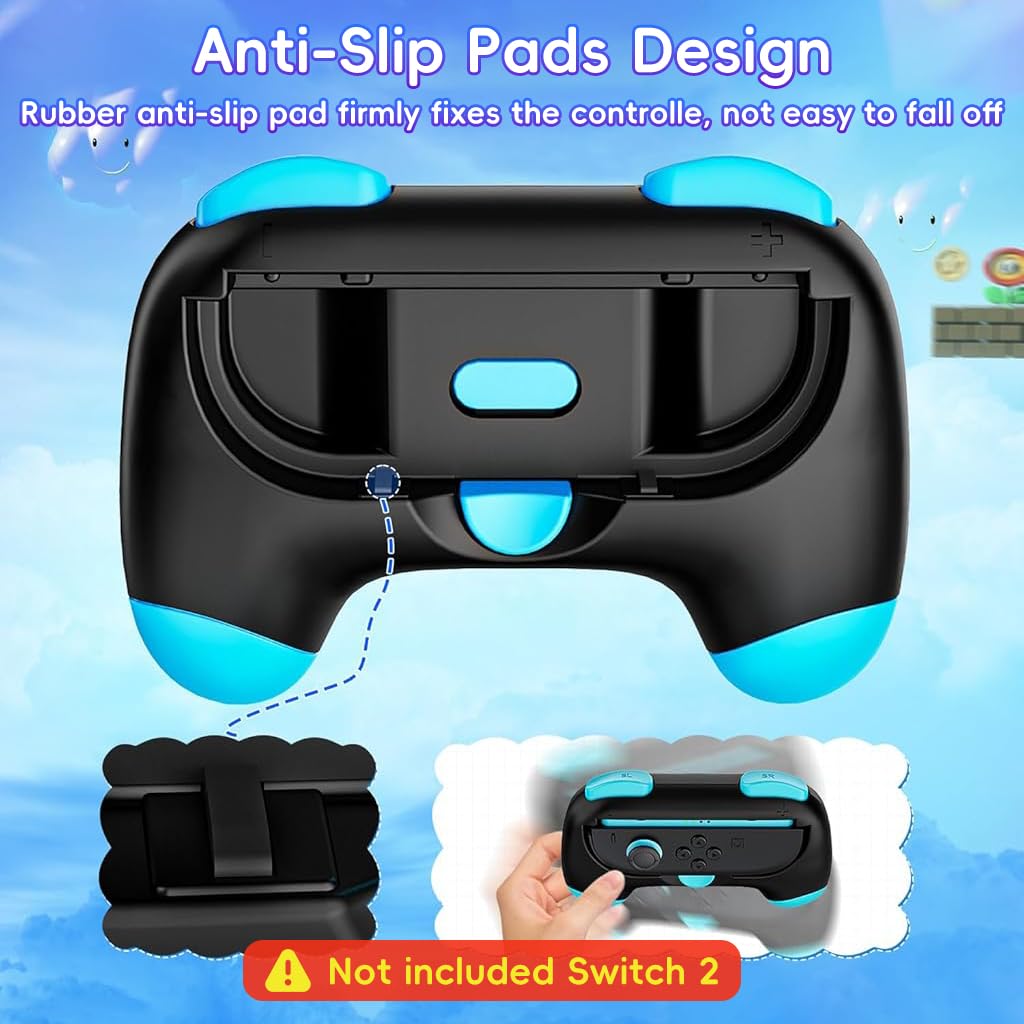 ZORBES Controller Grips for Nintendo Switch 2 Joy‑Cons with Snap‑In Design and ABS Build | 2 Pack Ergonomic Handles