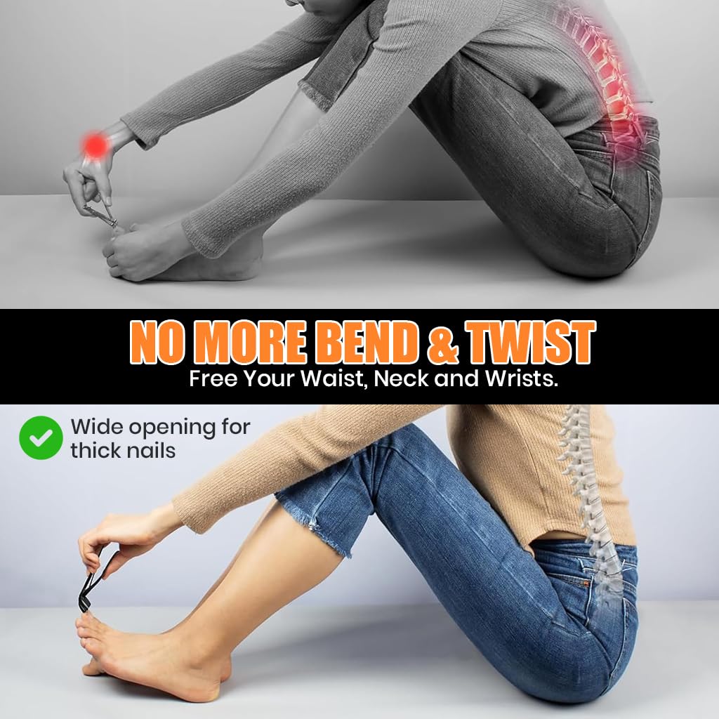 MAYCREATE Nail Clipper for Seniors featuring Bended Head Design with Stainless Steel | Travel Set