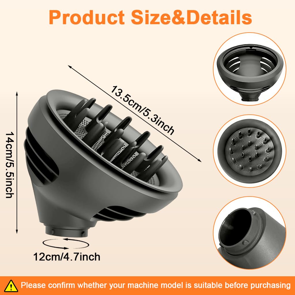 MAYCREATE Wave Curl Diffuser for Dyson Airwrap with Dome and Diffuse Modes | Enhances Wavy and Curly Hair