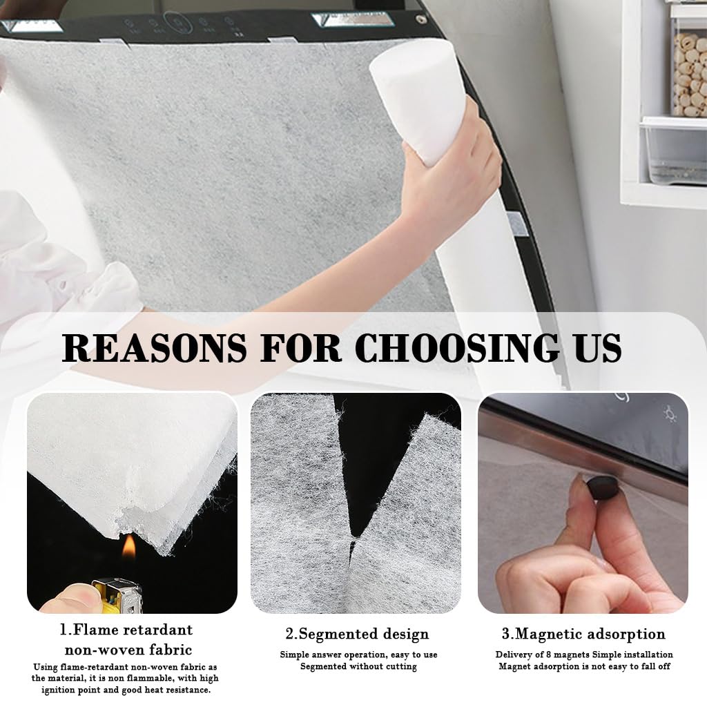 Supvox Oil Blotting Paper Roll for Range Hook 46cm x 5m with Cut-to-Fit Design | Heat Resistant Grease Absorbing Sheet