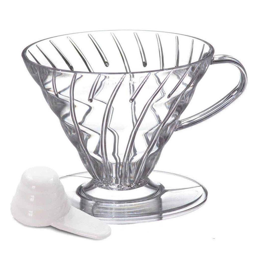 Supvox Plastic V60 Coffee Dripper Heat Resistant Resin Pour-Over Coffee Dripper with Handle Universal Pour-Over Coffee Dripper for Coffee Server 1-4 Cups, V60 Dripper Alternative