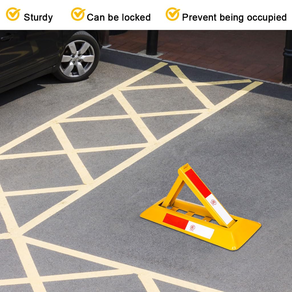 STHIRA Emergency Warning Triangle for Roadside Safety with Folding Design and Metal Frame 48x16x30cm