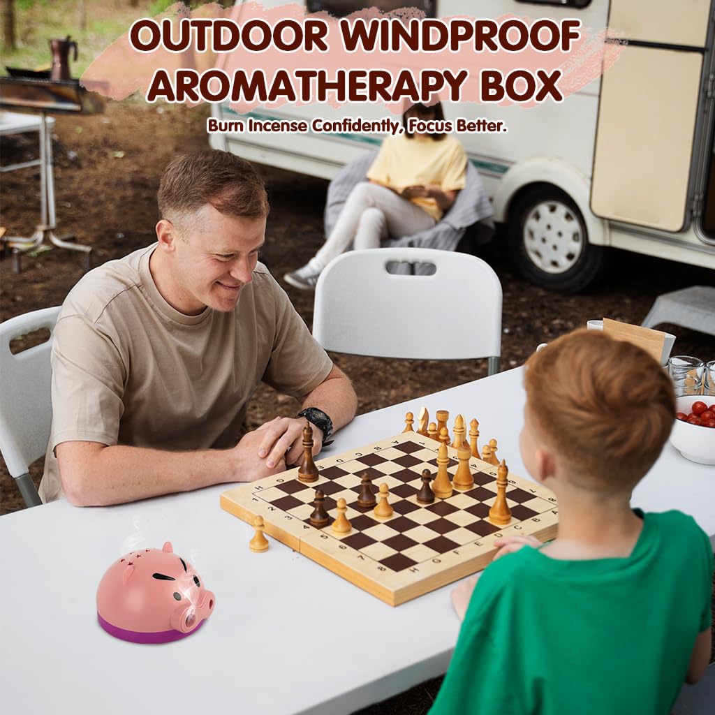 HASTHIP Incense Holder for Yoga and Meditation with Ventilated Pig Nose Lid | 7.09 in Odor‑Resistant Box