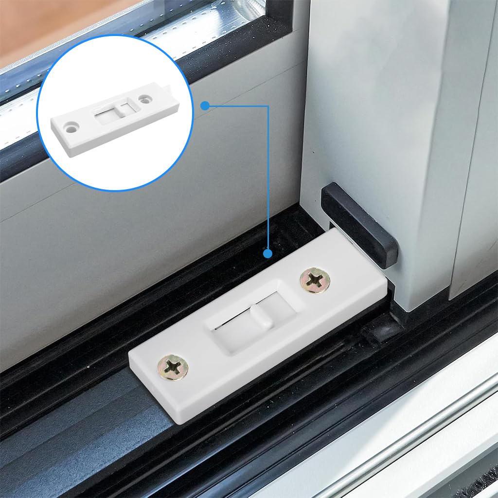 Serplex Window Latch Locks for Child Safety with Spring Loaded Slider and 2 Inch Spacing | Zinc Alloy Construction