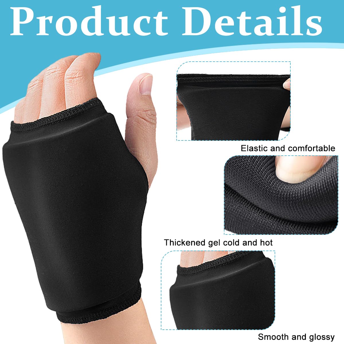 HANNEA® Thumb Brace Wrist Ice Pack for Pain Relief, Wrist Ice Pack Wrap Hot & Cold Therapy Wrist Brace, Reusable Soft Gel Cold Pack for Hot & Cold Therapy, for Tendonitis, Joint Sprain