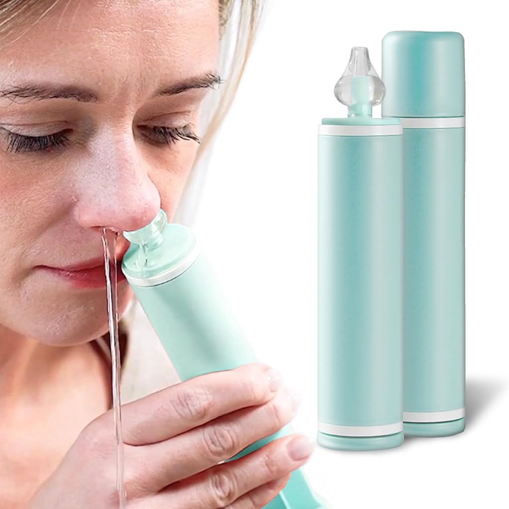 HANNEA® 60ml Nasal Rinser Portable Adult Nasal Rinser Nose Syringe Cleaner Soft Silicone Nozzle Design Portable Manual Nasal Aspiratior with Personal Case, Green