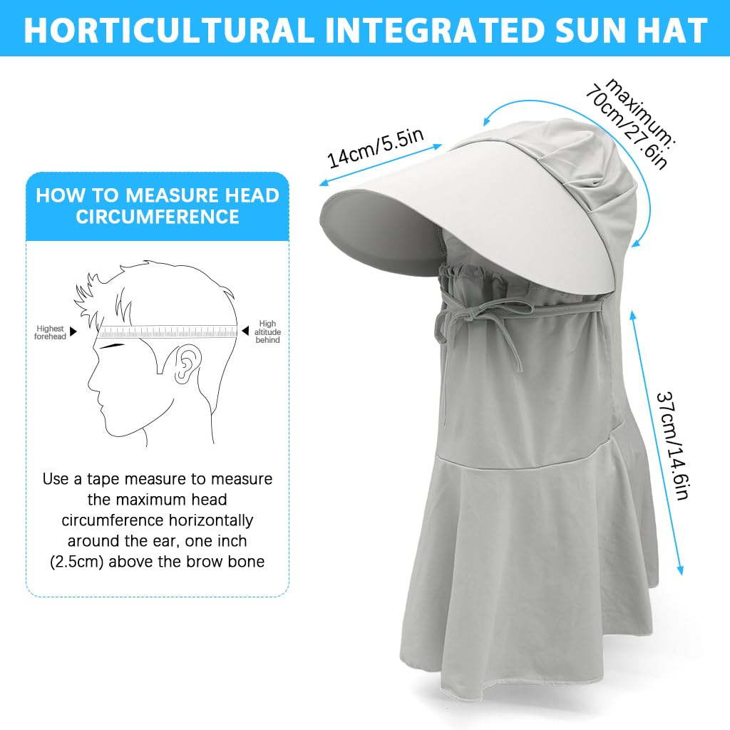 SANNIDHI Sun Hat for Women with UPF 50+ Wide Brim and One Piece Neck Wrap | Breathable Grey