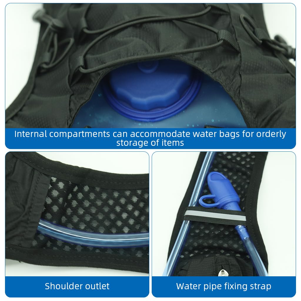 Proberos Hydration Backpack for Hiking and Trail Running with 3L Water Bladder | 5L Multi Pocket Quick Dry Nylon Vest