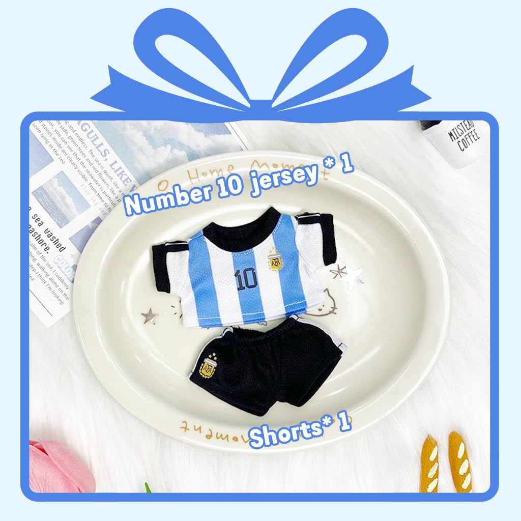 FANCYKU Doll Clothes Football Outfit for 4 Inch and 6 Inch Figures with Jersey Top and Shorts