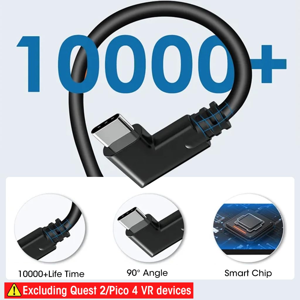 Zeitel Link Cable for Oculus Quest 2 featuring Smart Chip and 16.4 ft Length | 5Gbps Data Transfer