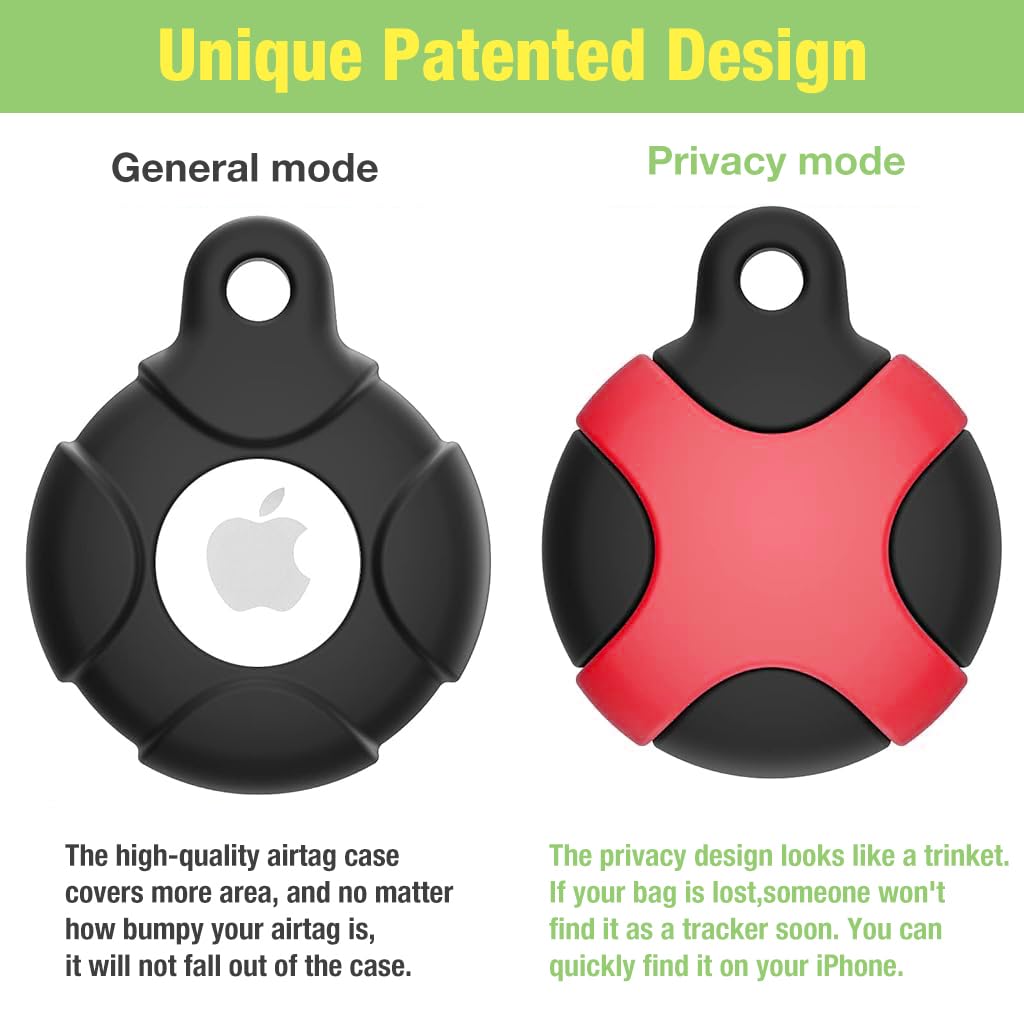 ZORBES® 2 Packs Airtag Keychain for Apple Airtag Holder, Anti-lost Airtag Case Shockproof Airtag Cover Scratch Resistant Protective Cover Case for Key, Bag, Pet, Luggage, Not Include Airtag