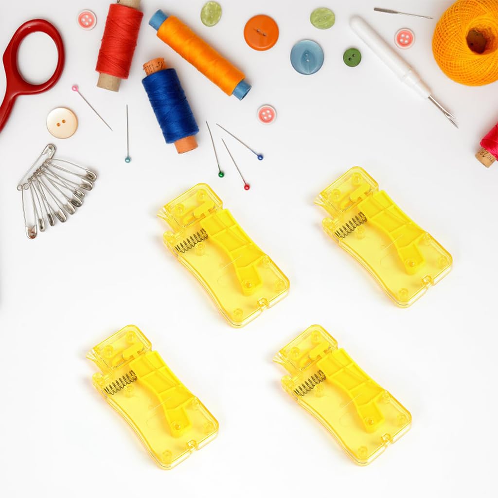 HASTHIP Automatic Needle Threaders for Hand and Machine Sewing with Finger Grip Design | 5pcs Lightweight Plastic Set