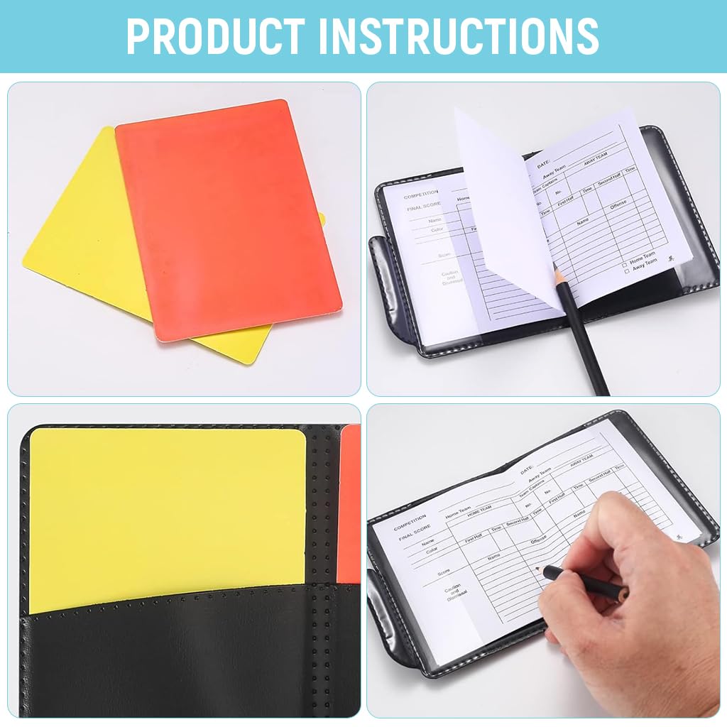 Proberos Football Referee Kit for Official Matches with 125dB Whistle and Dual Card Holder