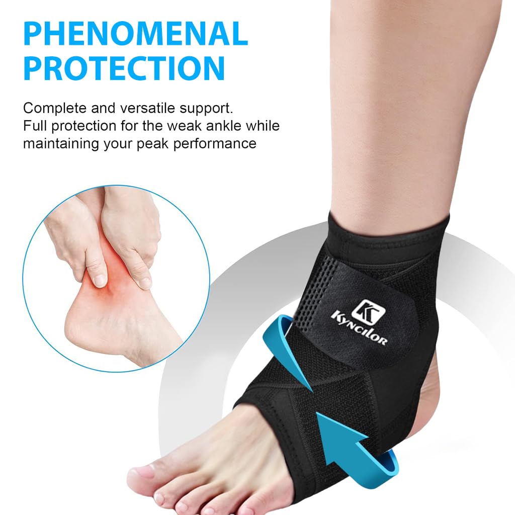 PROBEROS Ankle Compression Brace for Injury Prevention with Adjustable Support Strap | Breathable Pain Relief for Men and Women