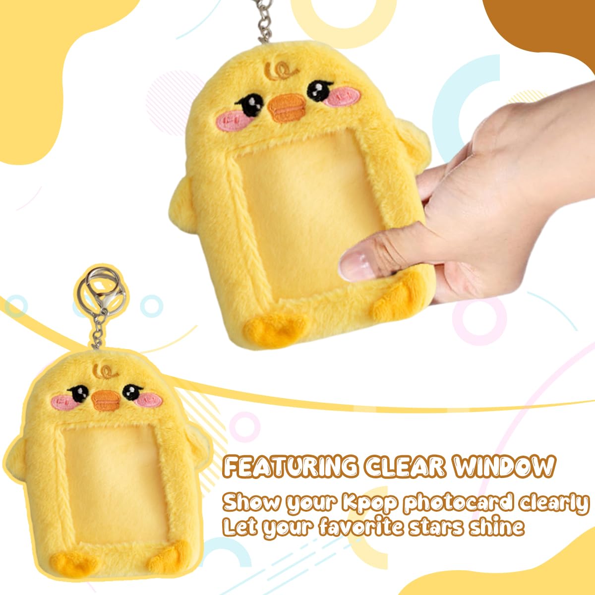 PATPAT Stray Kids Photocard Holder for ID and Access Cards with Plush Bunny Keychain | Cute Kawaii Accessory
