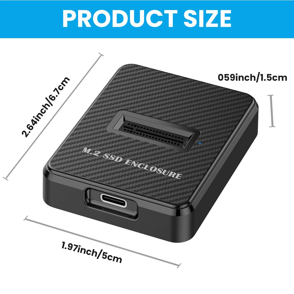 ZORBES NVMe and SATA M.2 Reader Adapter for 2230–2280 SSDs with 10 Gbps USB 3.1 Gen 2 | Tool-Free Plug and Play