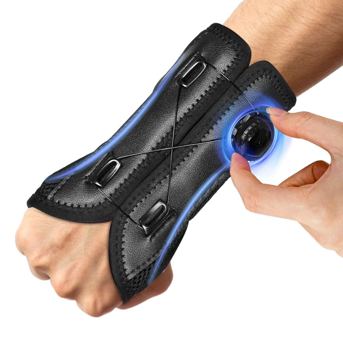 HANNEA Wrist Brace for Carpal Tunnel with Adjustable Knob and Metal Splint | Breathable Support