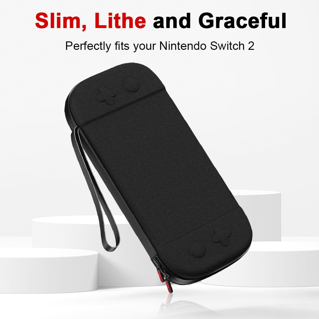 ZORBES Carrying Case for Nintendo Switch 2 2025 with 12 Game Card Slots and EVA Hard Shell | Black Travel Storage Bag