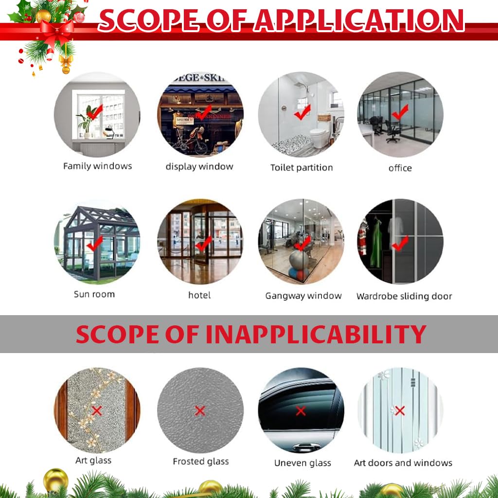 HASTHIP Christmas Window Clings Decorations for Home and Office featuring Static Cling PVC 45x60cm | Reusable Festive Glass Stickers