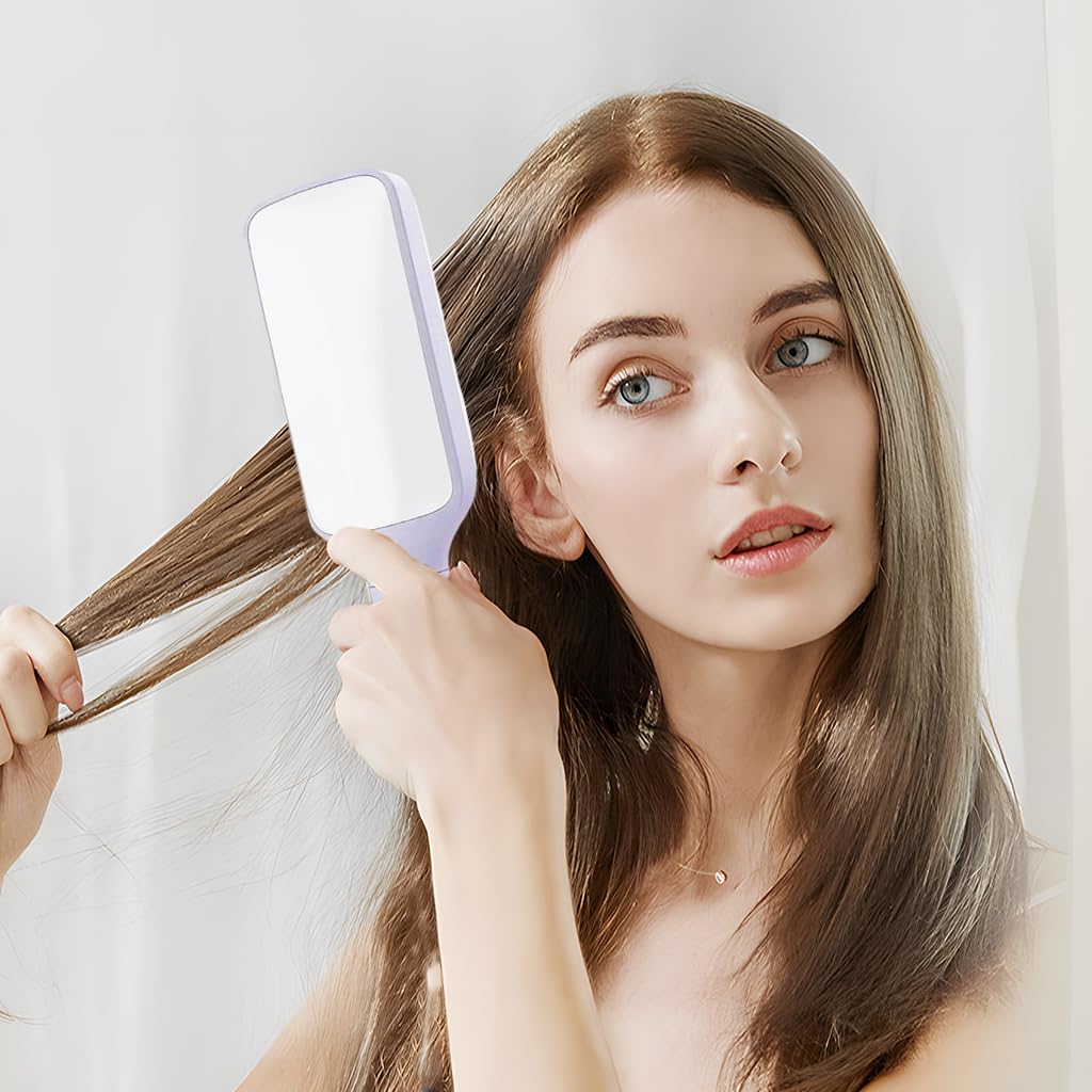 MAYCREATE Hair Brush for Travel and Styling with Retractable Self Cleaning Bristles | Anti Static Scalp Massager
